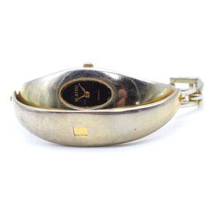 Vinatge Platini Watch Womens Silver Tone Stainless Steel Black Quartz Dial 90's